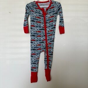 Posh Peanuts Boys Cars One Piece Zippy Pajama Footie Speed Racer‎